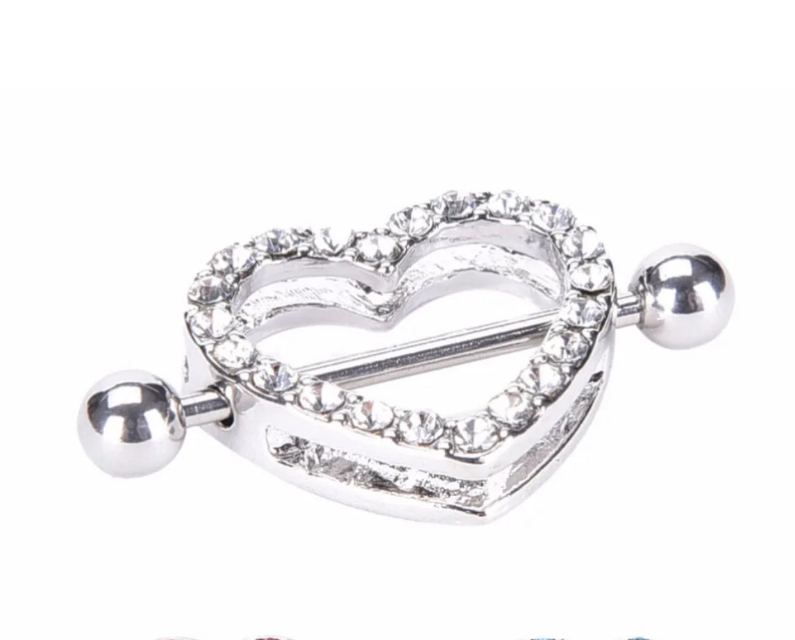 CAGED HEART NIPPLE RINGS